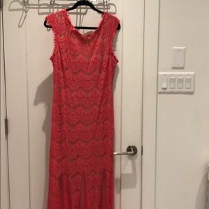 Coral evening gown